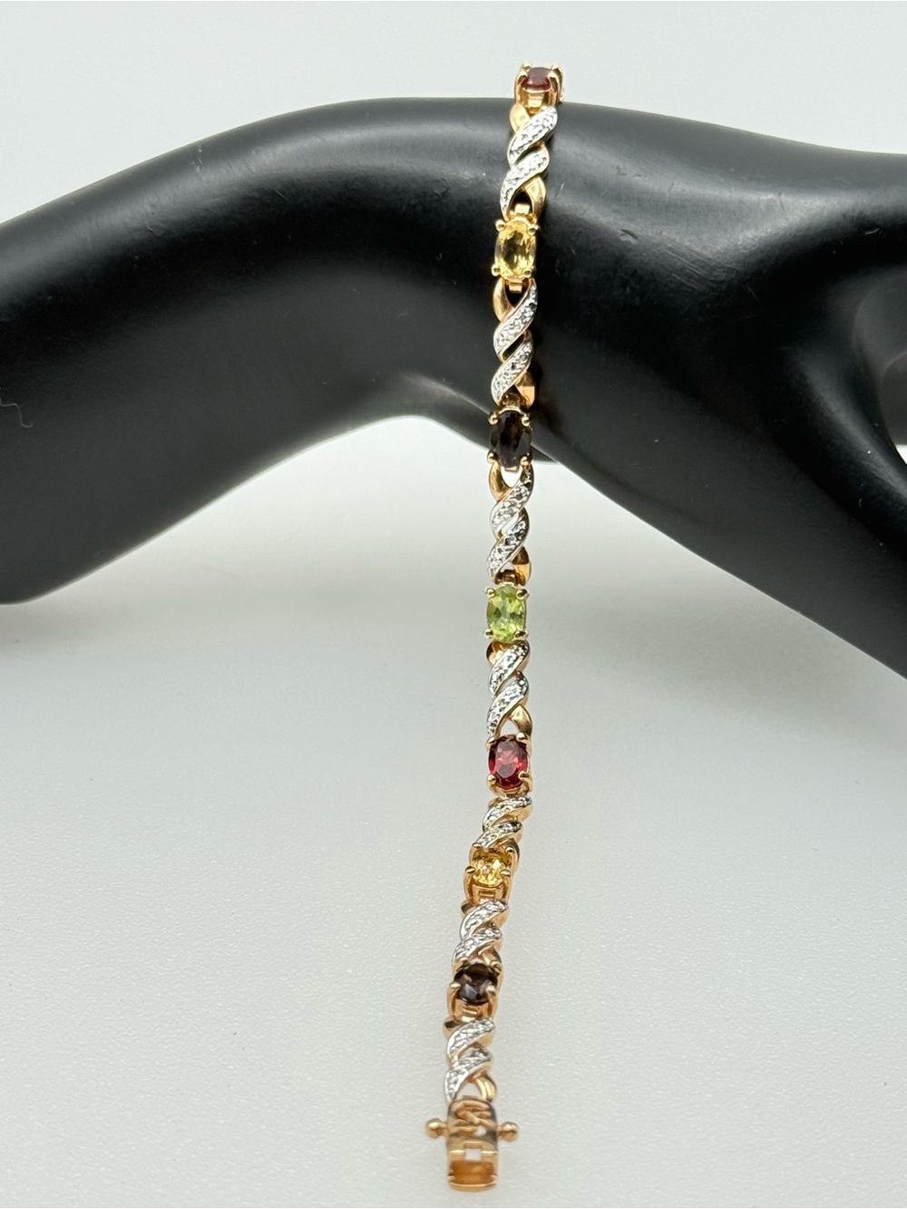 Ross-Simons Multi-Gemstone Tennis Bracelet 18kt Gold Over Sterling